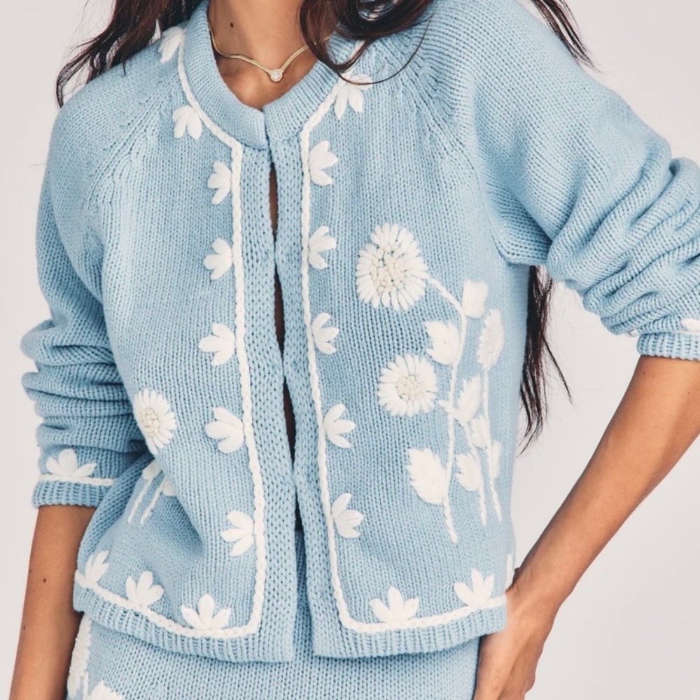 LAFAYETTE CARDIGAN SWEATER - CORNFLOWER BLUE